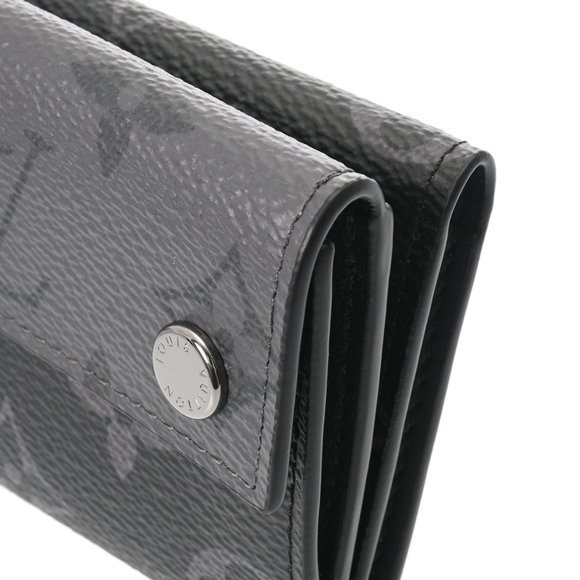 LOUIS VUITTON Louis Vuitton Monogram Eclipse Discovery Compact Wallet Black/G... - Picture 6 of 12